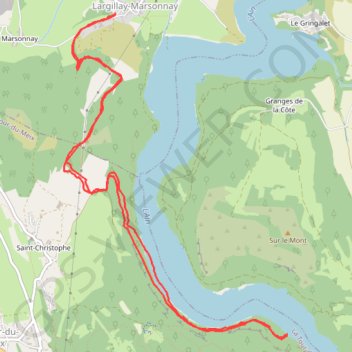 Itinéraire Lac de Vouglans - Jura, distance, dénivelé, altitude, carte, profil, trace GPS