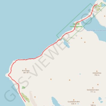 Itinéraire LOF_25_Eggum-Unstad, distance, dénivelé, altitude, carte, profil, trace GPS