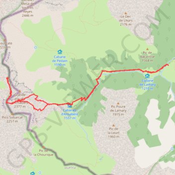 Itinéraire Pic d'Ansabère, distance, dénivelé, altitude, carte, profil, trace GPS