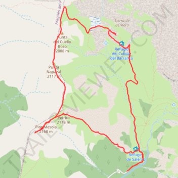 Itinéraire Pico Mesola en boucle depuis La Cleta, distance, dénivelé, altitude, carte, profil, trace GPS