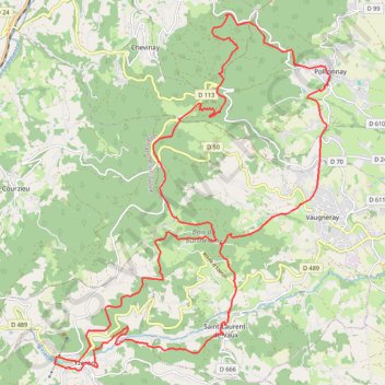 Itinéraire Tourellosie 24 -Pollionnay-Yzeron bis-18900314, distance, dénivelé, altitude, carte, profil, trace GPS