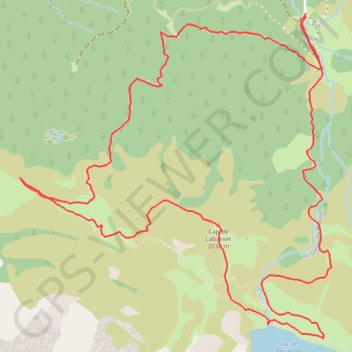 Itinéraire Cap de Labasset & lac de Peyrelade en circuit depuis RF du Haya, distance, dénivelé, altitude, carte, profil, trace GPS