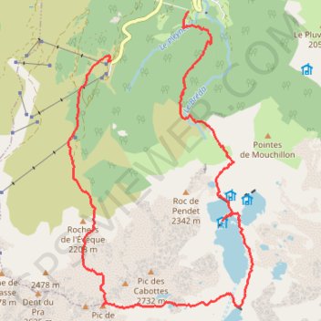 Itinéraire Pic de la belle Etoile en boucle depuis Fond de France (Belledonne), distance, dénivelé, altitude, carte, profil, trace GPS
