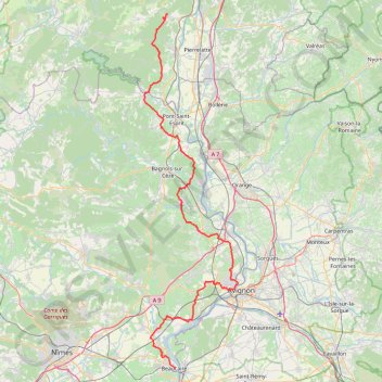 Itinéraire GR42 De Saint Montan (Ardèche) à Beaucaire (Gard), distance, dénivelé, altitude, carte, profil, trace GPS