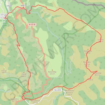 Itinéraire Lizartzu Antsestegi col d'Otxondo depuis Urdax, distance, dénivelé, altitude, carte, profil, trace GPS