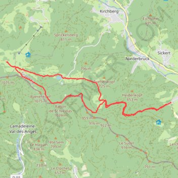 Itinéraire De Masevaux à la Fennematt, distance, dénivelé, altitude, carte, profil, trace GPS