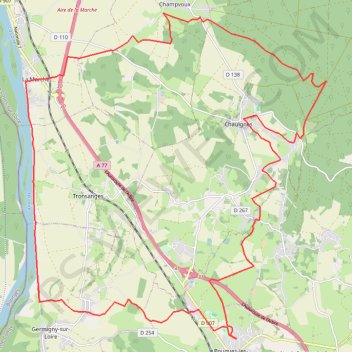 Itinéraire Chaulgnes - La Marche - Tronsanges - Pougues - Chaulgnes, distance, dénivelé, altitude, carte, profil, trace GPS