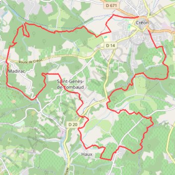 Itinéraire Creon R des vendanges 25km 550m 12-10-2025, distance, dénivelé, altitude, carte, profil, trace GPS