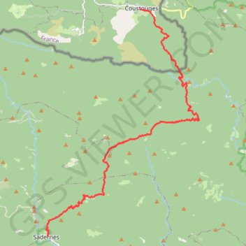 Itinéraire Coustouges-Sadernes, distance, dénivelé, altitude, carte, profil, trace GPS