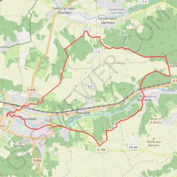 Itinéraire Les Loges Sermaise, distance, dénivelé, altitude, carte, profil, trace GPS