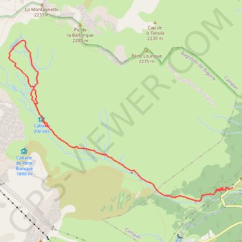 Itinéraire Lac d'Arizes - Campan, distance, dénivelé, altitude, carte, profil, trace GPS