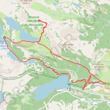 Itinéraire Lac d'Orédon - Col d'Aumar, distance, dénivelé, altitude, carte, profil, trace GPS