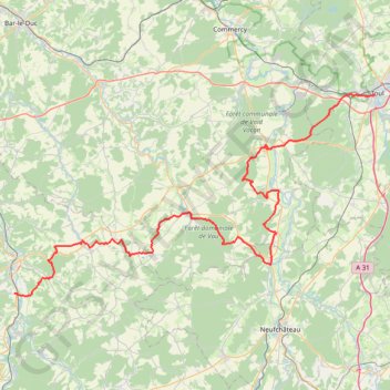 Itinéraire GR703 De Toul (Meurthe-et-Moselle) à Fronville (Haute-Marne), distance, dénivelé, altitude, carte, profil, trace GPS