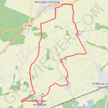Itinéraire De GR11 à GRP Thibault de Champagne, distance, dénivelé, altitude, carte, profil, trace GPS