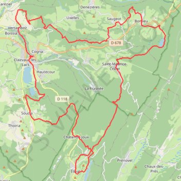 Itinéraire Rando Tour des Lacs (Clairvaux-les-Lacs Edition 2009) - 56 km - 3368 - UtagawaVTT.com, distance, dénivelé, altitude, carte, profil, trace GPS