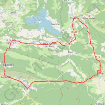Itinéraire Chalabre, distance, dénivelé, altitude, carte, profil, trace GPS