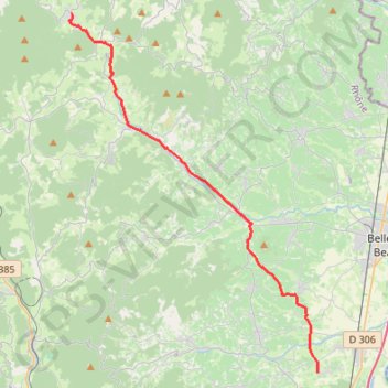 Itinéraire De Saint-Georges-de-Reneins à Monsols, distance, dénivelé, altitude, carte, profil, trace GPS