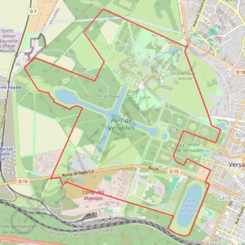 Itinéraire VERSAILLES, distance, dénivelé, altitude, carte, profil, trace GPS