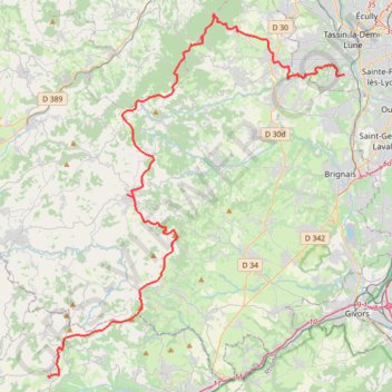 Itinéraire De Francheville à Saint-Christo-en-Jarez par les crêtes des Mts du Lyonnais, distance, dénivelé, altitude, carte, profil, trace GPS