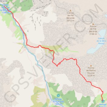 Itinéraire Refuge Temple Écrins, distance, dénivelé, altitude, carte, profil, trace GPS