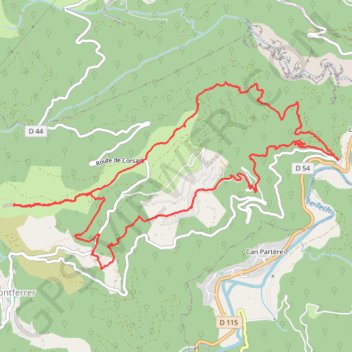 Itinéraire Escatiro au chateau Montferrer, distance, dénivelé, altitude, carte, profil, trace GPS