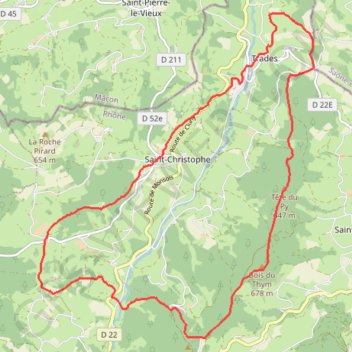 Itinéraire Trades 19.5Km, distance, dénivelé, altitude, carte, profil, trace GPS