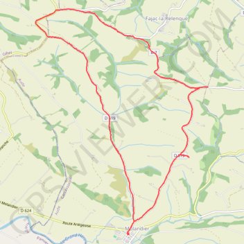 Itinéraire 181003 Molandier, distance, dénivelé, altitude, carte, profil, trace GPS