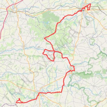 Itinéraire 5 - P LAPEIRA St Martin - Vire 96km, distance, dénivelé, altitude, carte, profil, trace GPS