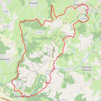 Itinéraire Circuit du Monorail Panissieres, distance, dénivelé, altitude, carte, profil, trace GPS