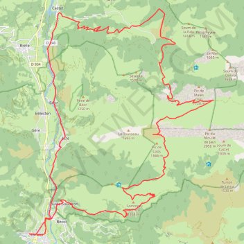 Itinéraire Laruns-Pic de Listo Col de Jaout, distance, dénivelé, altitude, carte, profil, trace GPS