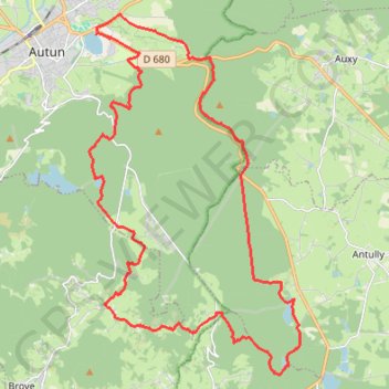 Itinéraire Autun - Étang du Martinet, distance, dénivelé, altitude, carte, profil, trace GPS
