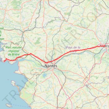 Itinéraire 2025-07-14 Angers - La Baule, distance, dénivelé, altitude, carte, profil, trace GPS