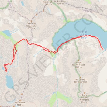 Itinéraire Lac Tourrat depuis barrage de Cap de Long, distance, dénivelé, altitude, carte, profil, trace GPS