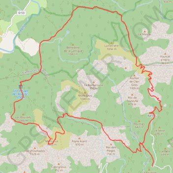 Itinéraire Randonnée Haut Languedoc - Le Montahut, distance, dénivelé, altitude, carte, profil, trace GPS