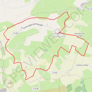 Itinéraire Sortosville, distance, dénivelé, altitude, carte, profil, trace GPS