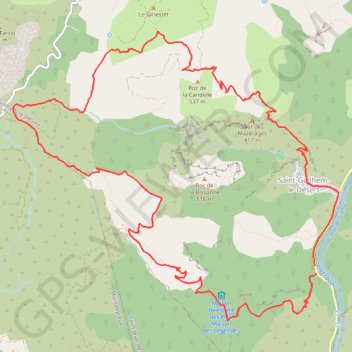 Itinéraire St Guilhem le desert cap de la Pousterle, distance, dénivelé, altitude, carte, profil, trace GPS