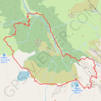 Itinéraire Les étangs de la Piéde, Hillette et Alet par le cirque de Cagateille, distance, dénivelé, altitude, carte, profil, trace GPS