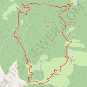 Itinéraire Pic de Merdanson, distance, dénivelé, altitude, carte, profil, trace GPS
