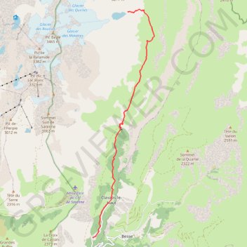 Itinéraire Lac des Quirlies - Oisans, distance, dénivelé, altitude, carte, profil, trace GPS