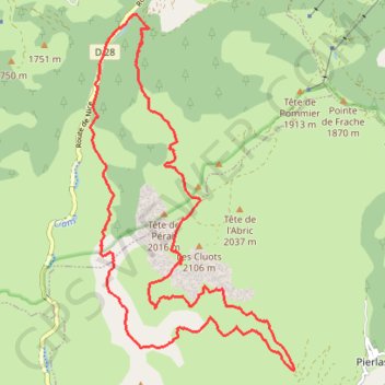 Itinéraire Corniches du Cians, distance, dénivelé, altitude, carte, profil, trace GPS