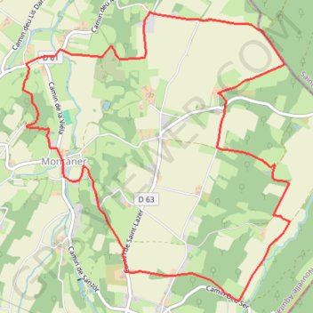 Itinéraire Les coteaux de Montaner, distance, dénivelé, altitude, carte, profil, trace GPS