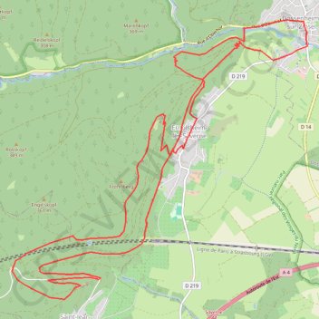 Itinéraire Ernolsheim - chapelle Saint michel - dossenheim, distance, dénivelé, altitude, carte, profil, trace GPS