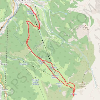 Itinéraire Monte Alpetta, distance, dénivelé, altitude, carte, profil, trace GPS