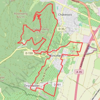 Itinéraire Un tour au Hahnenberg, distance, dénivelé, altitude, carte, profil, trace GPS