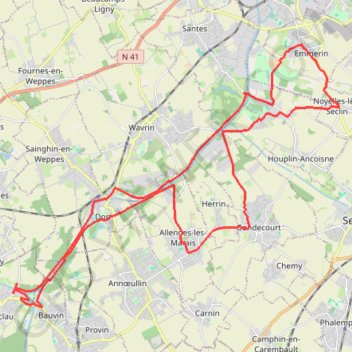 Itinéraire Canal de la Deule - Ancoisne, distance, dénivelé, altitude, carte, profil, trace GPS