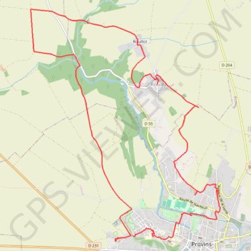 Itinéraire Provins - rando des portes de Provins, distance, dénivelé, altitude, carte, profil, trace GPS