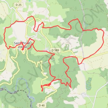 Itinéraire Autour de Saint-Privat-d'Allier, distance, dénivelé, altitude, carte, profil, trace GPS