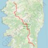 Itinéraire Traversée de la Corse en 7 étapes, distance, dénivelé, altitude, carte, profil, trace GPS