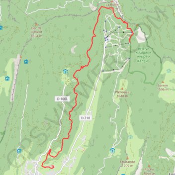 Itinéraire À partir du télésiège de La Quoi, distance, dénivelé, altitude, carte, profil, trace GPS