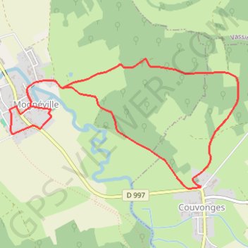 Itinéraire La boucle des Aulnes - Mognéville, distance, dénivelé, altitude, carte, profil, trace GPS
